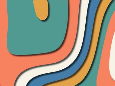 Renkli oyma sanat. Kağıt arka plan şekilleri kesim kağıdı ile kesin. İş sunumları, el ilanları, afişler, davetler için şablon tasarım düzen