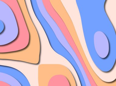 Renkli oyma sanat. Kağıt arka plan şekilleri kesim kağıdı ile kesin. İş sunumları, el ilanları, afişler, davetler için şablon tasarım düzen