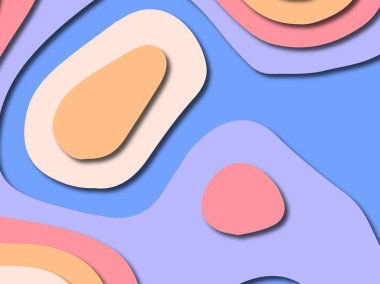 Renkli oyma sanat. Kağıt arka plan şekilleri kesim kağıdı ile kesin. İş sunumları, el ilanları, afişler, davetler için şablon tasarım düzen