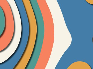 Renkli oyma sanat. Kağıt arka plan şekilleri kesim kağıdı ile kesin. İş sunumları, el ilanları, afişler, davetler için şablon tasarım düzen