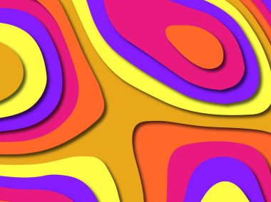 Renkli oyma sanat. Kağıt arka plan şekilleri kesim kağıdı ile kesin. İş sunumları, el ilanları, afişler, davetler için şablon tasarım düzen