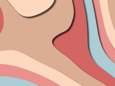 Renkli oyma sanat. Kağıt arka plan şekilleri kesim kağıdı ile kesin. İş sunumları, el ilanları, afişler, davetler için şablon tasarım düzen