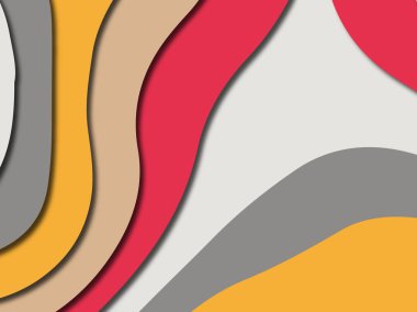 Renkli oyma sanat. Kağıt arka plan şekilleri kesim kağıdı ile kesin. İş sunumları, el ilanları, afişler, davetler için şablon tasarım düzen