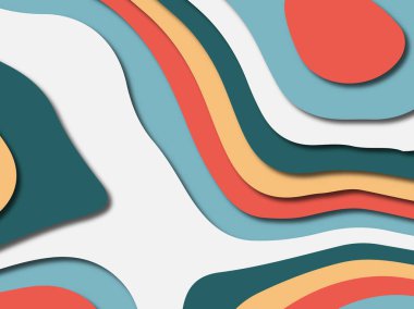 Renkli oyma sanat. Kağıt arka plan şekilleri kesim kağıdı ile kesin. İş sunumları, el ilanları, afişler, davetler için şablon tasarım düzen