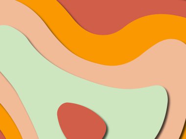 Renkli oyma sanat. Kağıt arka plan şekilleri kesim kağıdı ile kesin. İş sunumları, el ilanları, afişler, davetler için şablon tasarım düzen