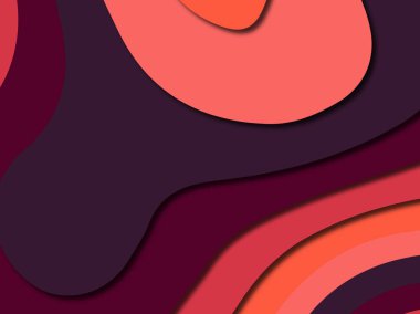 Renkli oyma sanat. Kağıt arka plan şekilleri kesim kağıdı ile kesin. İş sunumları, el ilanları, afişler, davetler için şablon tasarım düzen