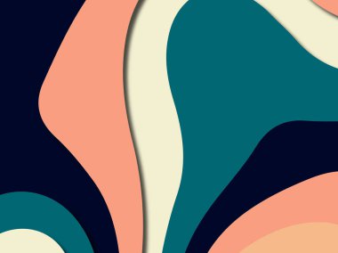 Renkli oyma sanat. Kağıt arka plan şekilleri kesim kağıdı ile kesin. İş sunumları, el ilanları, afişler, davetler için şablon tasarım düzen