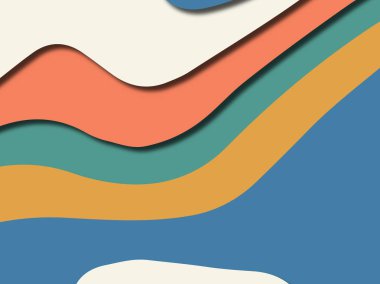 Renkli oyma sanat. Kağıt arka plan şekilleri kesim kağıdı ile kesin. İş sunumları, el ilanları, afişler, davetler için şablon tasarım düzen