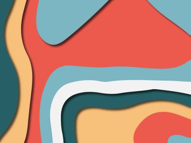 Renkli oyma sanat. Kağıt arka plan şekilleri kesim kağıdı ile kesin. İş sunumları, el ilanları, afişler, davetler için şablon tasarım düzen