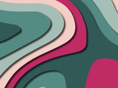 Renkli oyma sanat. Kağıt arka plan şekilleri kesim kağıdı ile kesin. İş sunumları, el ilanları, afişler, davetler için şablon tasarım düzen