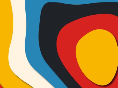 Renkli oyma sanat. Kağıt arka plan şekilleri kesim kağıdı ile kesin. İş sunumları, el ilanları, afişler, davetler için şablon tasarım düzen