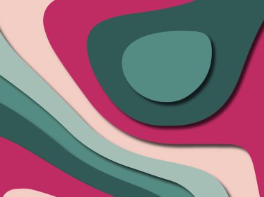 Renkli oyma sanat. Kağıt arka plan şekilleri kesim kağıdı ile kesin. İş sunumları, el ilanları, afişler, davetler için şablon tasarım düzen