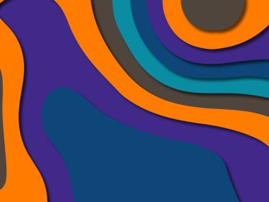 Renkli oyma sanat. Kağıt arka plan şekilleri kesim kağıdı ile kesin. İş sunumları, el ilanları, afişler, davetler için şablon tasarım düzen