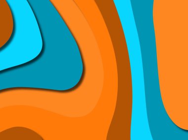 Renkli oyma sanat. Kağıt arka plan şekilleri kesim kağıdı ile kesin. İş sunumları, el ilanları, afişler, davetler için şablon tasarım düzen