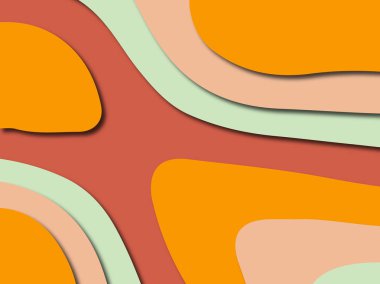 Renkli oyma sanat. Kağıt arka plan şekilleri kesim kağıdı ile kesin. İş sunumları, el ilanları, afişler, davetler için şablon tasarım düzen