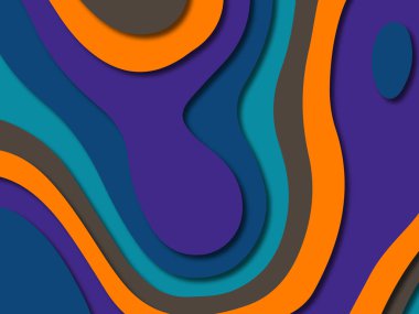 Renkli oyma sanat. Kağıt arka plan şekilleri kesim kağıdı ile kesin. İş sunumları, el ilanları, afişler, davetler için şablon tasarım düzen