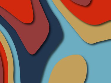 Renkli oyma sanat. Kağıt arka plan şekilleri kesim kağıdı ile kesin. İş sunumları, el ilanları, afişler, davetler için şablon tasarım düzen