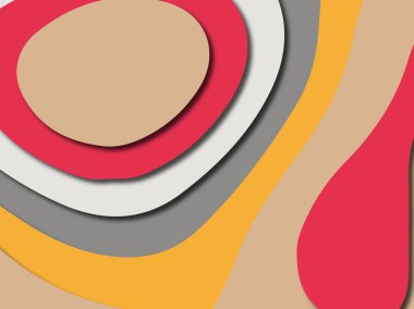 Renkli oyma sanat. Kağıt arka plan şekilleri kesim kağıdı ile kesin. İş sunumları, el ilanları, afişler, davetler için şablon tasarım düzen