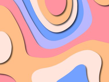 Renkli oyma sanat. Kağıt arka plan şekilleri kesim kağıdı ile kesin. İş sunumları, el ilanları, afişler, davetler için şablon tasarım düzen