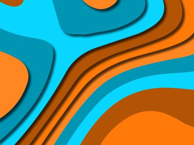 Renkli oyma sanat. Kağıt arka plan şekilleri kesim kağıdı ile kesin. İş sunumları, el ilanları, afişler, davetler için şablon tasarım düzen