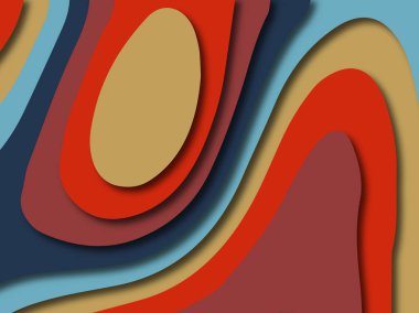 Renkli oyma sanat. Kağıt arka plan şekilleri kesim kağıdı ile kesin. İş sunumları, el ilanları, afişler, davetler için şablon tasarım düzen