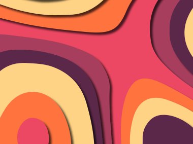 Renkli oyma sanat. Kağıt arka plan şekilleri kesim kağıdı ile kesin. İş sunumları, el ilanları, afişler, davetler için şablon tasarım düzen