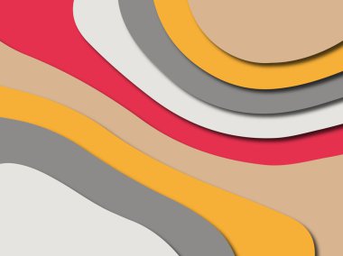 Renkli oyma sanat. Kağıt arka plan şekilleri kesim kağıdı ile kesin. İş sunumları, el ilanları, afişler, davetler için şablon tasarım düzen