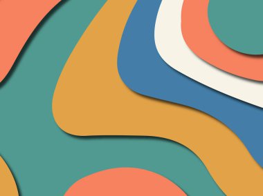 Renkli oyma sanat. Kağıt arka plan şekilleri kesim kağıdı ile kesin. İş sunumları, el ilanları, afişler, davetler için şablon tasarım düzen