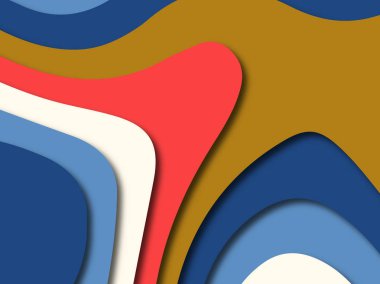 Renkli oyma sanat. Kağıt arka plan şekilleri kesim kağıdı ile kesin. İş sunumları, el ilanları, afişler, davetler için şablon tasarım düzen