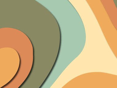 Renkli oyma sanat. Kağıt arka plan şekilleri kesim kağıdı ile kesin. İş sunumları, el ilanları, afişler, davetler için şablon tasarım düzen