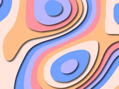 Renkli oyma sanat. Kağıt arka plan şekilleri kesim kağıdı ile kesin. İş sunumları, el ilanları, afişler, davetler için şablon tasarım düzen