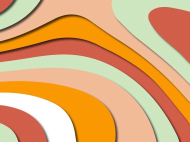 Renkli oyma sanat. Kağıt arka plan şekilleri kesim kağıdı ile kesin. İş sunumları, el ilanları, afişler, davetler için şablon tasarım düzen