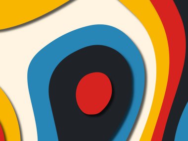 Renkli oyma sanat. Kağıt arka plan şekilleri kesim kağıdı ile kesin. İş sunumları, el ilanları, afişler, davetler için şablon tasarım düzen