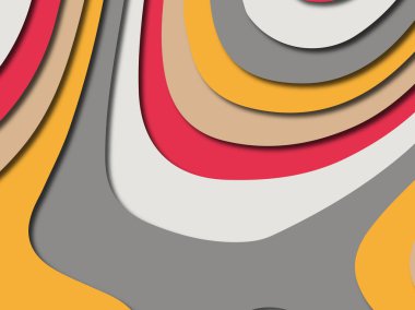 Renkli oyma sanat. Kağıt arka plan şekilleri kesim kağıdı ile kesin. İş sunumları, el ilanları, afişler, davetler için şablon tasarım düzen