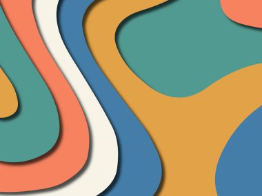 Renkli oyma sanat. Kağıt arka plan şekilleri kesim kağıdı ile kesin. İş sunumları, el ilanları, afişler, davetler için şablon tasarım düzen