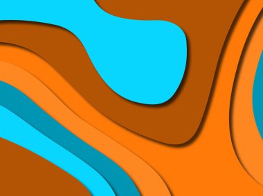 Renkli oyma sanat. Kağıt arka plan şekilleri kesim kağıdı ile kesin. İş sunumları, el ilanları, afişler, davetler için şablon tasarım düzen