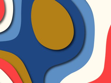 Renkli oyma sanat. Kağıt arka plan şekilleri kesim kağıdı ile kesin. İş sunumları, el ilanları, afişler, davetler için şablon tasarım düzen