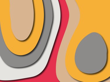 Renkli oyma sanat. Kağıt arka plan şekilleri kesim kağıdı ile kesin. İş sunumları, el ilanları, afişler, davetler için şablon tasarım düzen