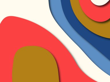 Renkli oyma sanat. Kağıt arka plan şekilleri kesim kağıdı ile kesin. İş sunumları, el ilanları, afişler, davetler için şablon tasarım düzen