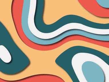 Renkli oyma sanat. Kağıt arka plan şekilleri kesim kağıdı ile kesin. İş sunumları, el ilanları, afişler, davetler için şablon tasarım düzen