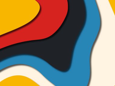 Renkli oyma sanat. Kağıt arka plan şekilleri kesim kağıdı ile kesin. İş sunumları, el ilanları, afişler, davetler için şablon tasarım düzen