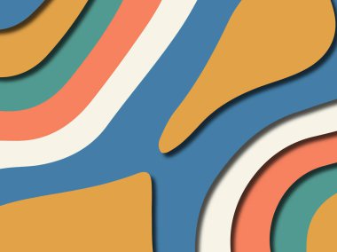 Renkli oyma sanat. Kağıt arka plan şekilleri kesim kağıdı ile kesin. İş sunumları, el ilanları, afişler, davetler için şablon tasarım düzen