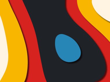 Renkli oyma sanat. Kağıt arka plan şekilleri kesim kağıdı ile kesin. İş sunumları, el ilanları, afişler, davetler için şablon tasarım düzen