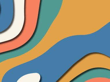 Renkli oyma sanat. Kağıt arka plan şekilleri kesim kağıdı ile kesin. İş sunumları, el ilanları, afişler, davetler için şablon tasarım düzen