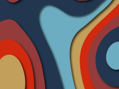 Renkli oyma sanat. Kağıt arka plan şekilleri kesim kağıdı ile kesin. İş sunumları, el ilanları, afişler, davetler için şablon tasarım düzen