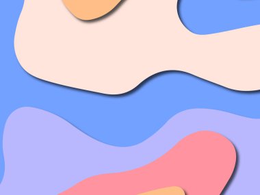 Renkli oyma sanat. Kağıt arka plan şekilleri kesim kağıdı ile kesin. İş sunumları, el ilanları, afişler, davetler için şablon tasarım düzen