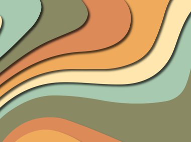 Renkli oyma sanat. Kağıt arka plan şekilleri kesim kağıdı ile kesin. İş sunumları, el ilanları, afişler, davetler için şablon tasarım düzen