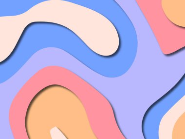 Renkli oyma sanat. Kağıt arka plan şekilleri kesim kağıdı ile kesin. İş sunumları, el ilanları, afişler, davetler için şablon tasarım düzen