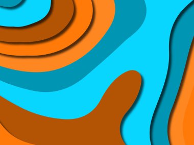 Renkli oyma sanat. Kağıt arka plan şekilleri kesim kağıdı ile kesin. İş sunumları, el ilanları, afişler, davetler için şablon tasarım düzen