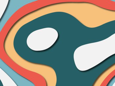 Renkli oyma sanat. Kağıt arka plan şekilleri kesim kağıdı ile kesin. İş sunumları, el ilanları, afişler, davetler için şablon tasarım düzen